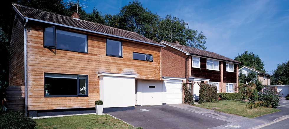 renovated 1960s house with timber cladding